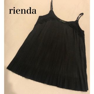 リエンダ(rienda)のrienda リエンダ  シフォンギャザー コットンレース刺繍 キャミ トップス(チュニック)