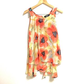 サリア(salire)の花柄シフォンノースリーブチュニック(チュニック)