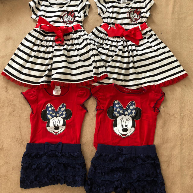 Disney(ディズニー)のディズニー ミニー 姉妹 双子コーデ キッズ/ベビー/マタニティのキッズ服女の子用(90cm~)(その他)の商品写真