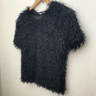 ザラ(ZARA)のZARA フリンジトップス 黒 未使用(シャツ/ブラウス(半袖/袖なし))