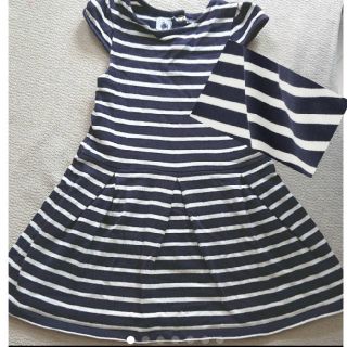 プチバトー(PETIT BATEAU)のハレクラニ様専用usedプチバトーマリニエール ワンピース 6ans/114㎝紺(ワンピース)