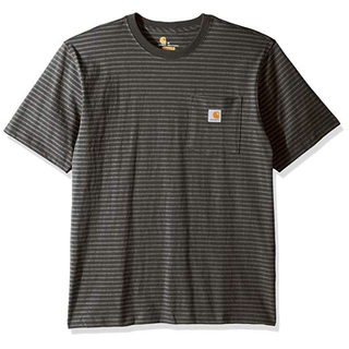 カーハート(carhartt)のCarhartt カーハート K87 ポケット Tシャツ 灰ストライプ S 新品(Tシャツ/カットソー(半袖/袖なし))
