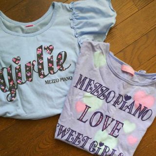 メゾピアノジュニア(mezzo piano junior)の【最終お値下げ】メゾピアノ Tシャツ 2枚セット(Tシャツ/カットソー)