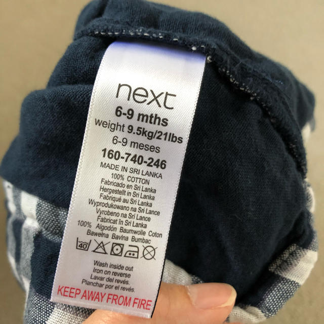 NEXT(ネクスト)のnext☆baby ギンガムチェックワンピース 70センチ キッズ/ベビー/マタニティのベビー服(~85cm)(ワンピース)の商品写真