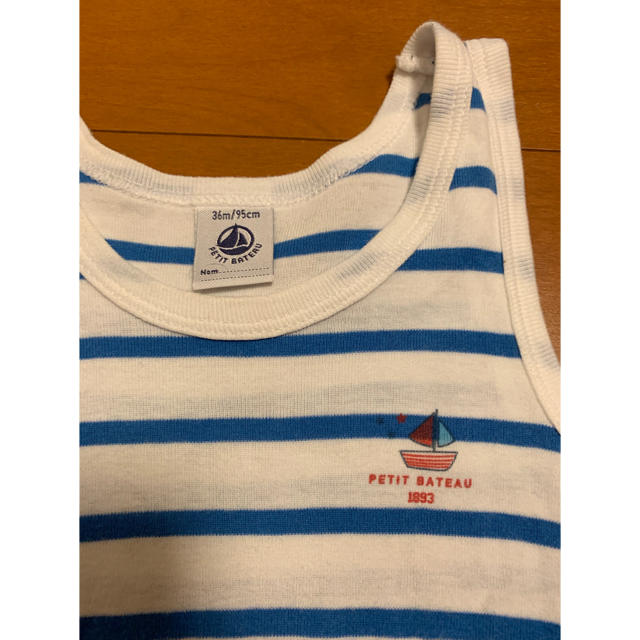 PETIT BATEAU(プチバトー)のプチバトー ロンパース 肌着 36m 95cm 2枚セット  キッズ/ベビー/マタニティのキッズ服男の子用(90cm~)(下着)の商品写真