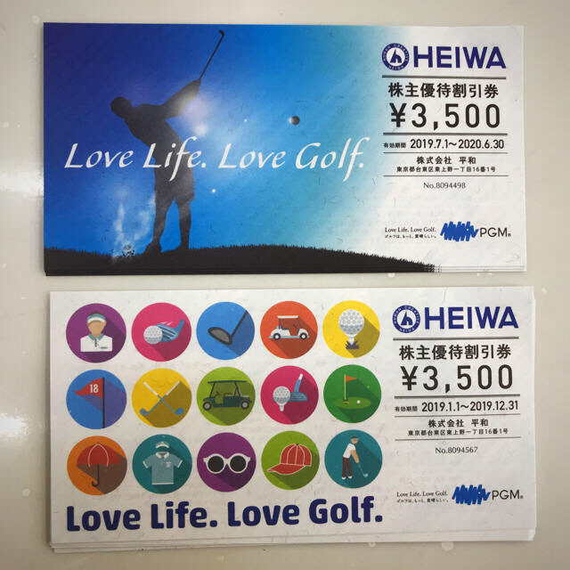 平和(ヘイワ)の平和 株主優待券 チケットの施設利用券(ゴルフ場)の商品写真