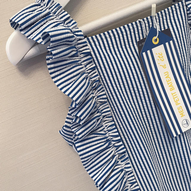 PETIT BATEAU(プチバトー)のプチバトー 19SS シアサッカーワンピース水着 24m  キッズ/ベビー/マタニティのベビー服(~85cm)(水着)の商品写真