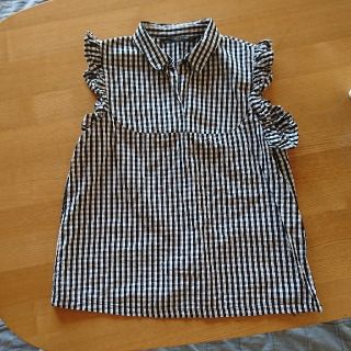 ザラ(ZARA)の値下げ ZARA ギンガムチェックシャツ トップス(シャツ/ブラウス(半袖/袖なし))