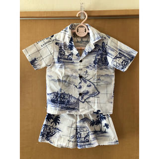 子供用ハワイアンアロハシャツ上下セット（2）(甚平/浴衣)