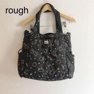 ラフ(rough)のrough ネコ トートバッグ 黒(マザーズバッグ)