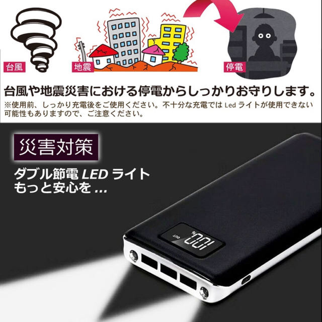 【新品未使用】モバイルバッテリー 50000mAh 3台同時 高速充電 スマホ/家電/カメラのスマートフォン/携帯電話(バッテリー/充電器)の商品写真