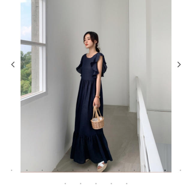 ZARA(ザラ)のbirthday bash shop リネンフリルワンピース レディースのワンピース(ロングワンピース/マキシワンピース)の商品写真