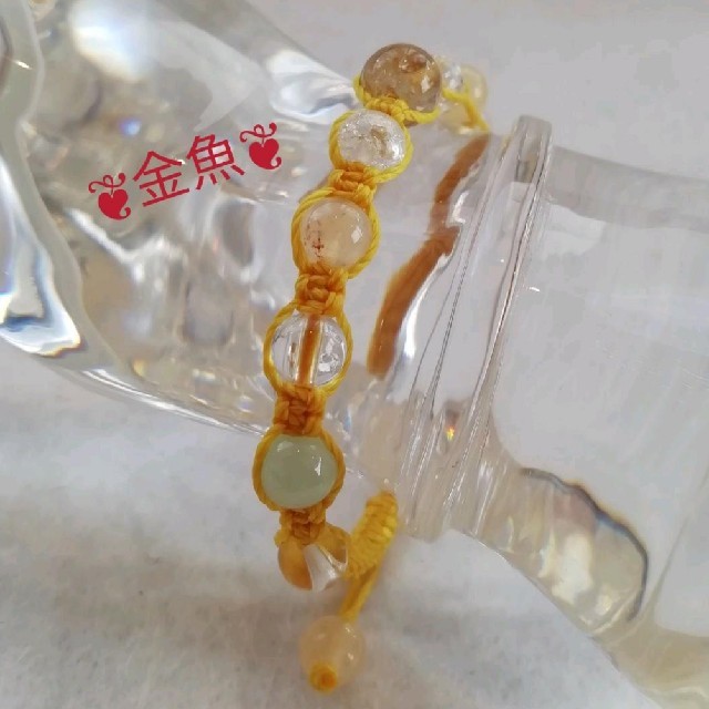 マクラメ編みブレスレット✧ルチルクォーツ・水晶・翡翠・アラゴナイト