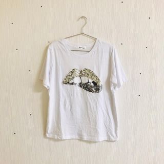 ディーホリック(dholic)のインポート Tシャツ くちびる リップ スパンコールデザイン(Tシャツ(半袖/袖なし))