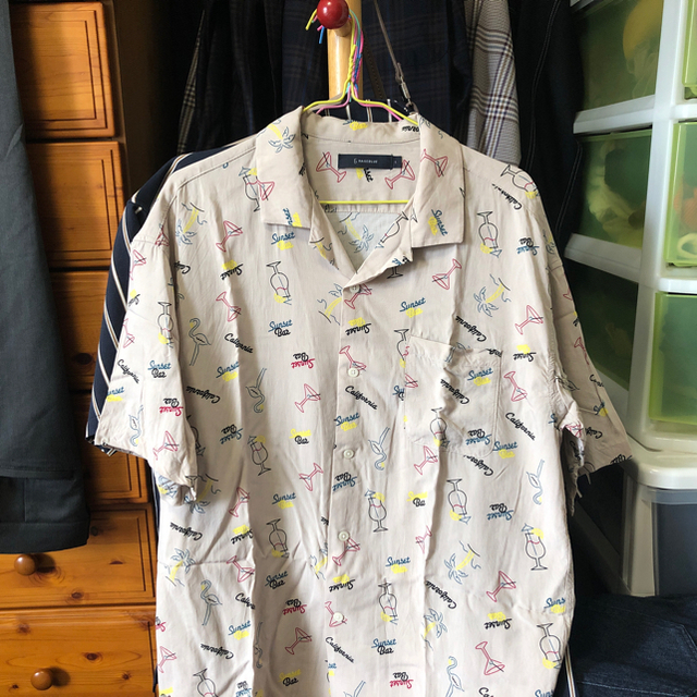 RAGEBLUE(レイジブルー)のレーヨン総柄オープンカラーシャツ rageblue  メンズのトップス(シャツ)の商品写真