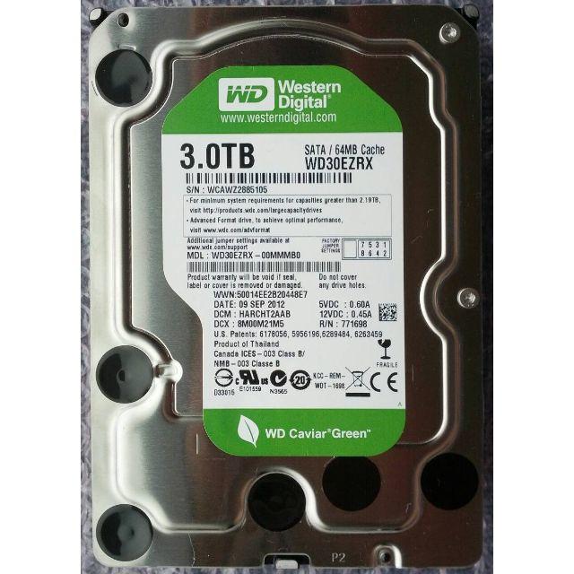 使用時間421時間 Western Digital WD30EZRX(3TB)