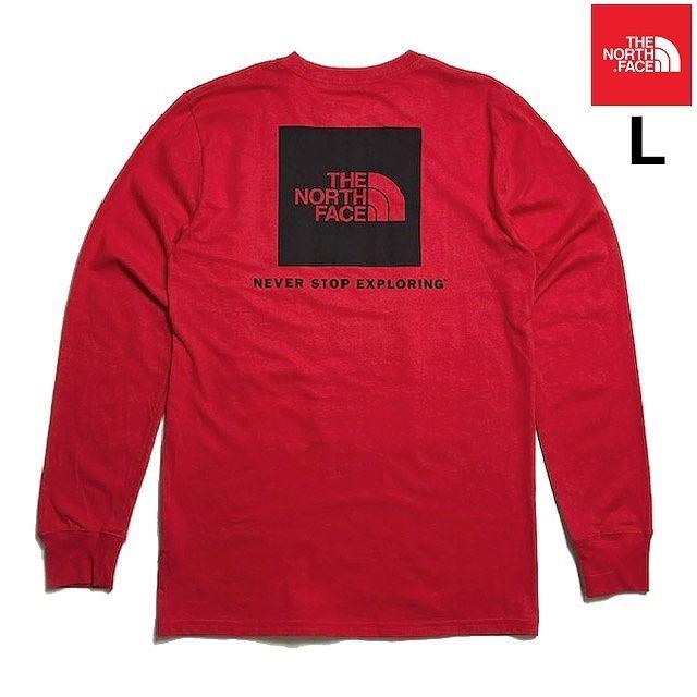 THE NORTH FACE(ザノースフェイス)の売切!ノースフェイス ボックスロゴ 長袖Tシャツ(L)赤 180902 メンズのトップス(Tシャツ/カットソー(七分/長袖))の商品写真