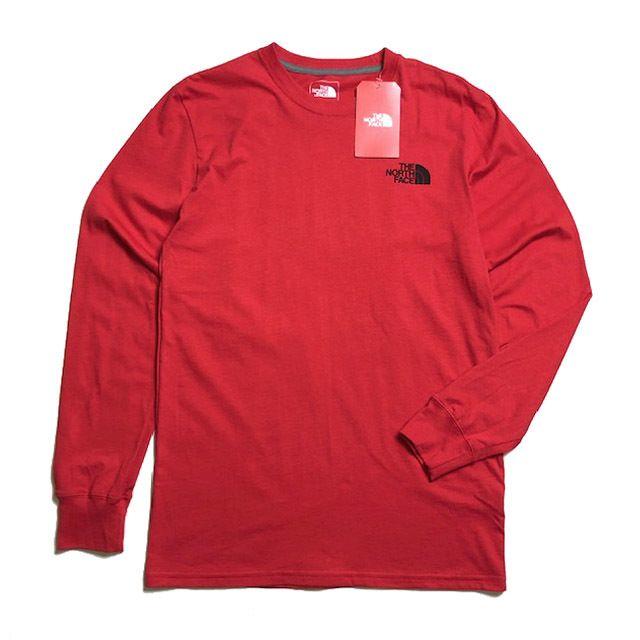 THE NORTH FACE(ザノースフェイス)の売切!ノースフェイス ボックスロゴ 長袖Tシャツ(L)赤 180902 メンズのトップス(Tシャツ/カットソー(七分/長袖))の商品写真