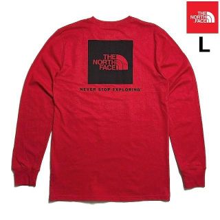 ザノースフェイス(THE NORTH FACE)の売切!ノースフェイス ボックスロゴ 長袖Tシャツ(L)赤 180902(Tシャツ/カットソー(七分/長袖))