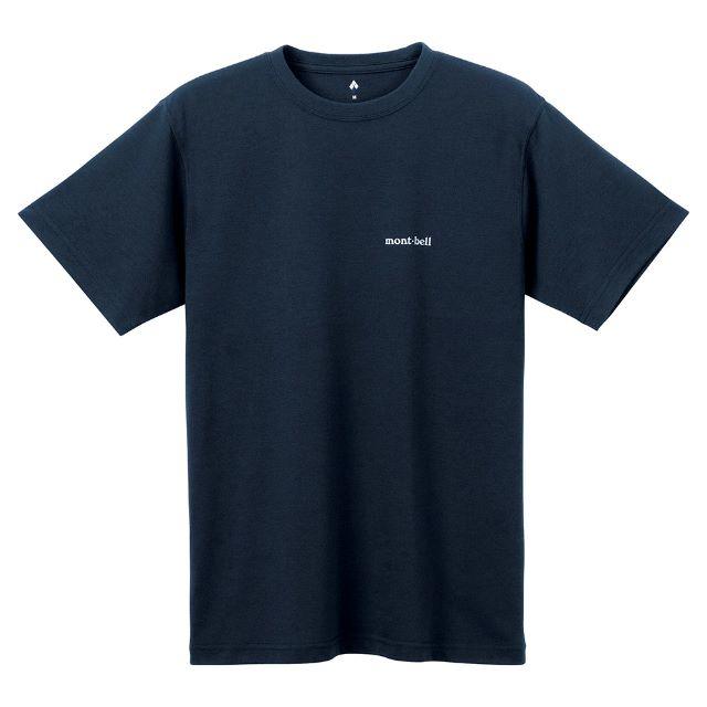 mont bell(モンベル)のモンベル Tシャツ WIC.T ワンポイントロゴ 1114110 DKNV S メンズのトップス(Tシャツ/カットソー(半袖/袖なし))の商品写真