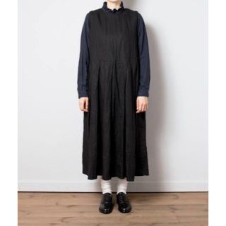 ネストローブ(nest Robe)の【美品】ネストローブ★リネン2wayノースリーブワンピース ブラック(ロングワンピース/マキシワンピース)