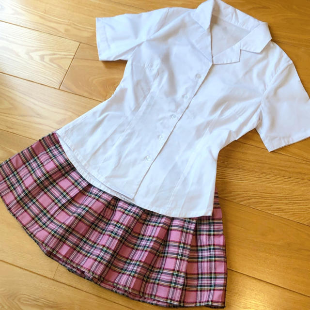 制服格安！制服 JK 女子高生 ブラウス&ミニスカート セット レディースのレディース その他(セット/コーデ)の商品写真