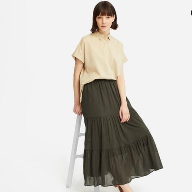 UNIQLO(ユニクロ)の新品 UNIQLO ティアードロングスカート  M レディースのスカート(ロングスカート)の商品写真