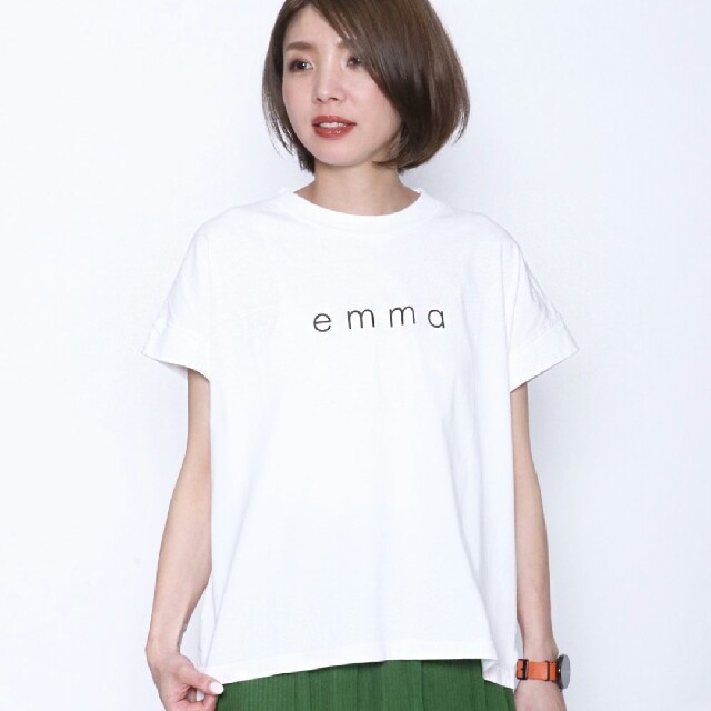 Mansart ﾏﾝｻｰﾙ "emma" ロゴTシャツ　白