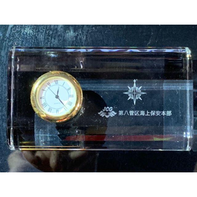 【非売品】第八管区海上保安本部作製のガラス製置き時計【極レア】 1