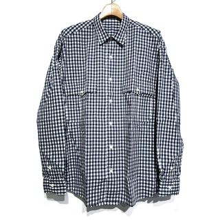 コモリ(COMOLI)のROLL UP GINGHAM CHECK SHIRT NAVY(シャツ)