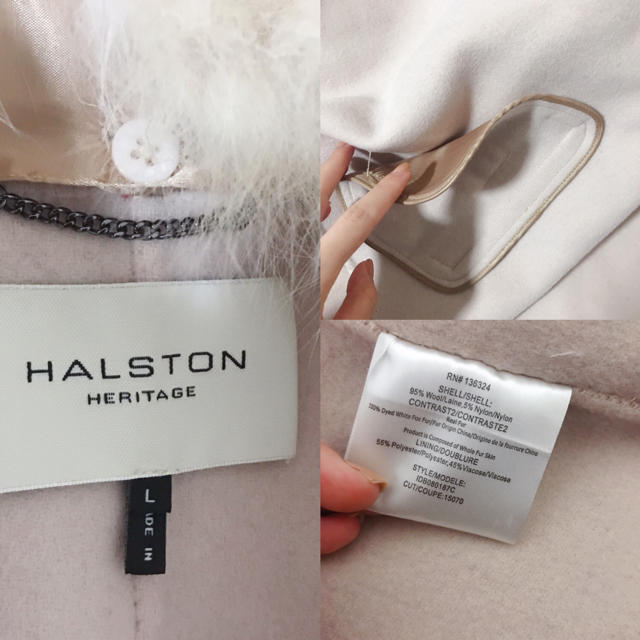 FOXEY(フォクシー)のHalston ファー付き ウールコート ジャケット レディースのジャケット/アウター(毛皮/ファーコート)の商品写真