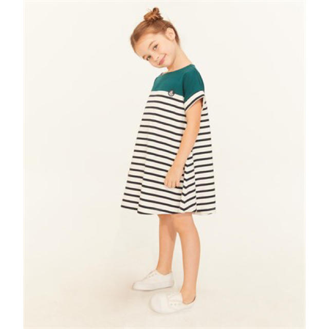 PETIT BATEAU(プチバトー)の19ss☆プチバトー カラーブロックマリニエールワンピース キッズ/ベビー/マタニティのキッズ服女の子用(90cm~)(ワンピース)の商品写真