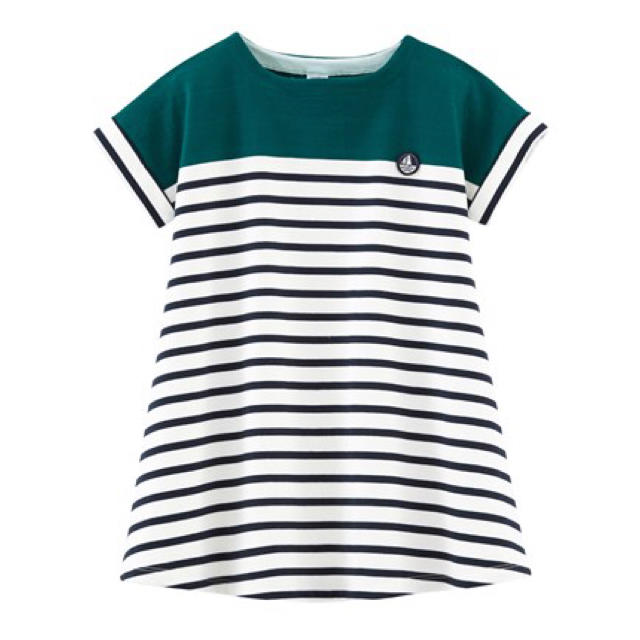 PETIT BATEAU(プチバトー)の19ss☆プチバトー カラーブロックマリニエールワンピース キッズ/ベビー/マタニティのキッズ服女の子用(90cm~)(ワンピース)の商品写真