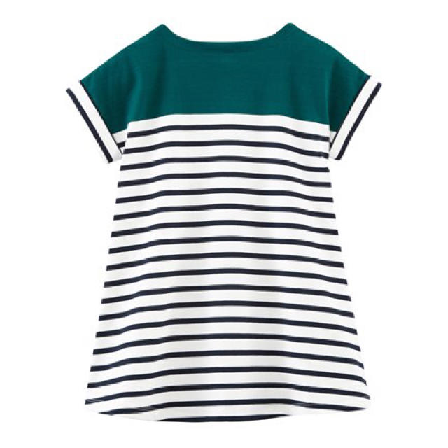 PETIT BATEAU(プチバトー)の19ss☆プチバトー カラーブロックマリニエールワンピース キッズ/ベビー/マタニティのキッズ服女の子用(90cm~)(ワンピース)の商品写真