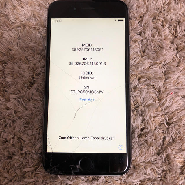 iPhone6 Gray 128GB simフリージャンク品 2