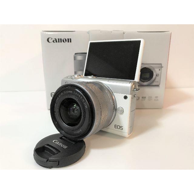 新品 キャノン Canon EOS M100 レンズキット ホワイト 超美品 21930円