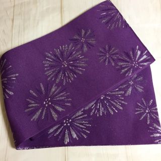 浴衣帯 紫【新品】No.85 紫 ラメ 半幅帯 単衣帯 5(浴衣帯)