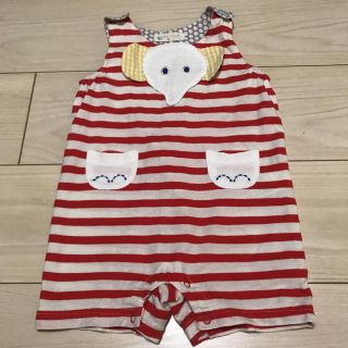 ナルミヤ インターナショナル(NARUMIYA INTERNATIONAL)の美品！baby cheer ゾウさん オーバーオール 80(ロンパース)