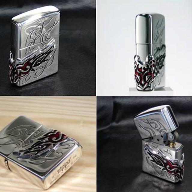 ZIPPO(ジッポー)の【送料込み】ZIPPOトライバルジッポーサイドメタル「ロストウイング」SV メンズのファッション小物(タバコグッズ)の商品写真