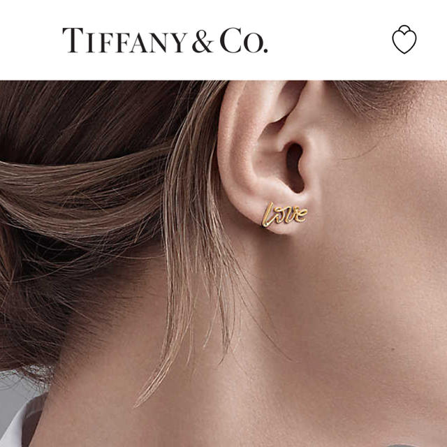 Tiffany ラブシングルピアス ゴールドピアス