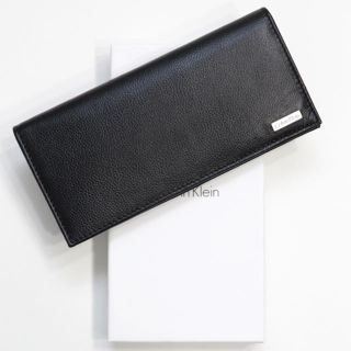 カルバンクライン(Calvin Klein)の新品 カルバンクライン 財布 二つ折り 長財布 メンズ レザー ブラック 大容量(長財布)