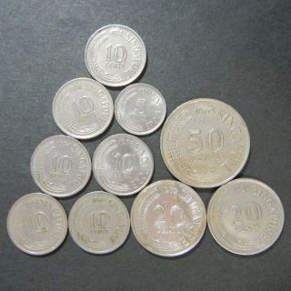 シンガポール　旧硬貨　１０枚(貨幣)