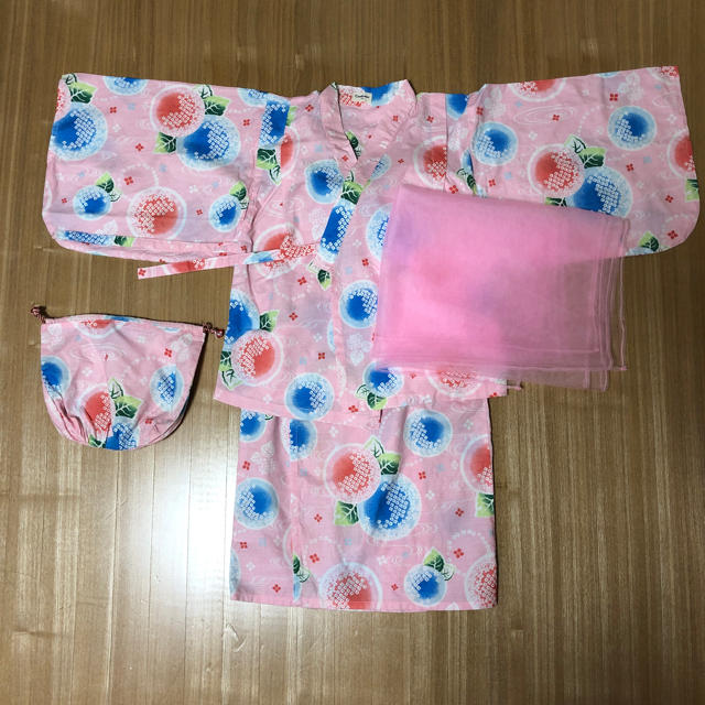 Combi mini(コンビミニ)のコンビミニ セパレート浴衣 紫陽花 ピンク キッズ/ベビー/マタニティのキッズ服女の子用(90cm~)(甚平/浴衣)の商品写真