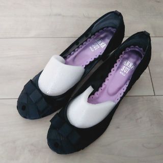 アナスイ(ANNA SUI)の【美品】ANNA SUIシースルードットリボンパンプス👠(ハイヒール/パンプス)