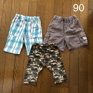 オシュコシュ(OshKosh)の【90】ハーフパンツ レギンス 男の子 3着＊ストライプ カモフラ チェック(パンツ/スパッツ)