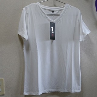 【新品　未使用】シンプル　白Tシャツ　Vネック(Tシャツ(半袖/袖なし))
