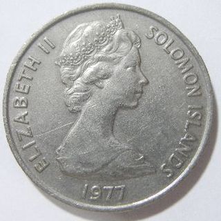 ソロモン諸島硬貨　２０セント　１９７７年製(貨幣)