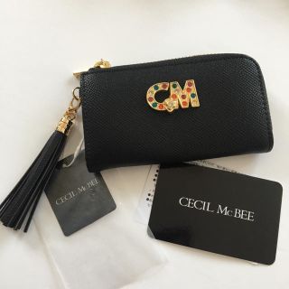 セシルマクビー(CECIL McBEE)の新品 セシルマクビー L字ファスナー式開閉 スマートキー対応 キーケース 黒(キーケース)