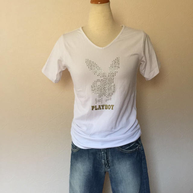 PLAYBOY(プレイボーイ)のPLAY BOY スタッズTシャツ レディースのトップス(Tシャツ(半袖/袖なし))の商品写真