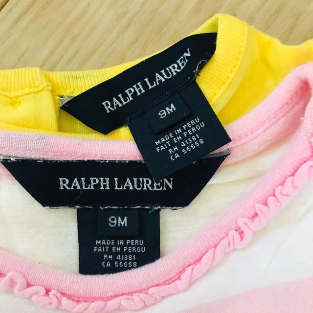Ralph Lauren(ラルフローレン)のラルフローレン Tシャツ 9M 2枚 キッズ/ベビー/マタニティのベビー服(~85cm)(ロンパース)の商品写真